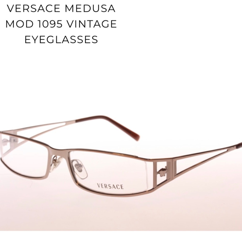 Vintage Versace Mauve Semi Rimless Eyeglass Frames Mod 1095